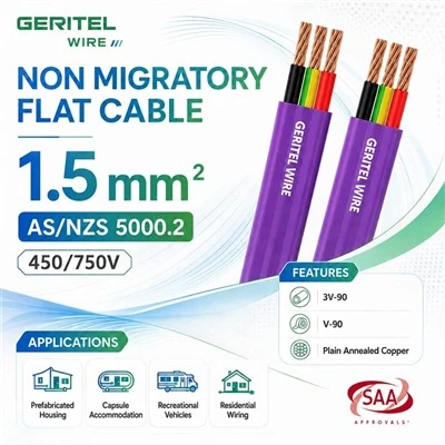 AS/NZS 5000.2 brez{1}}migracijski ploščati kabel za avstralske projekte